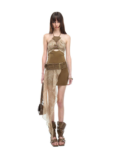 NORTH NODE Printed Patchwork Wide Vintage Punk Women&