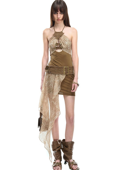 NORTH NODE Printed Patchwork Wide Vintage Punk Women&