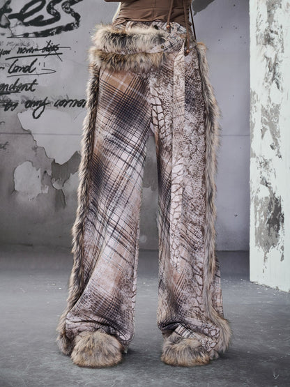 NORTH_NODE_Printed_Plaid_Patchwork_Fur_Women&