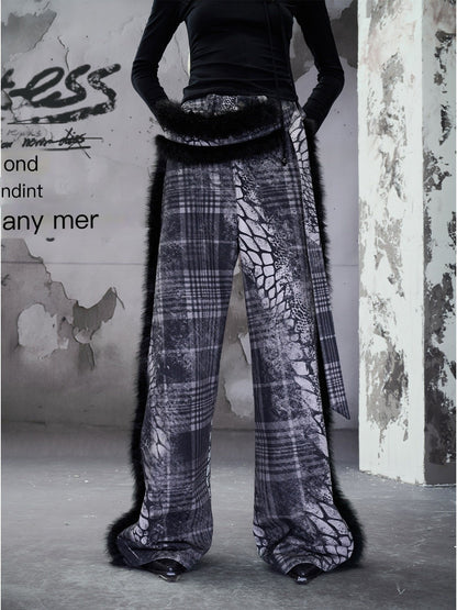 NORTH_NODE_Printed_Plaid_Patchwork_Fur_Women&
