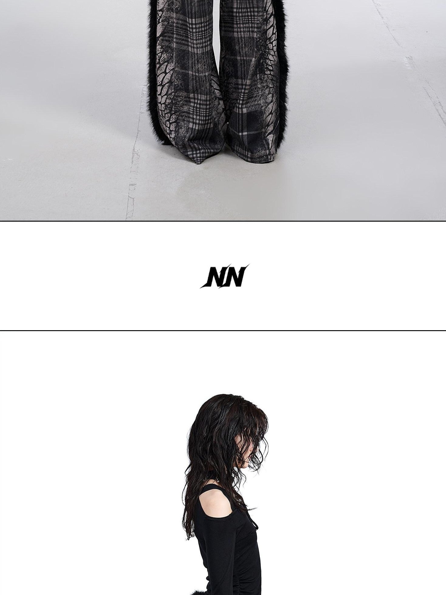 NORTH NODE Printed Plaid Patchwork Fur Women&