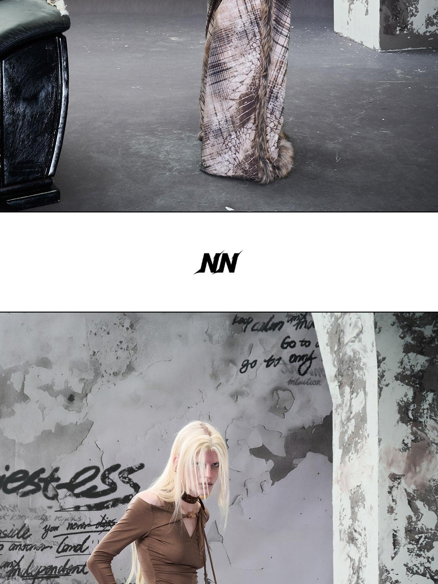 NORTH NODE Printed Plaid Patchwork Fur Women&