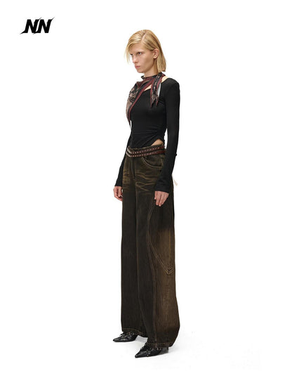 NORTH NODE Printed Scarf Panel Lyocell Cotton Women&