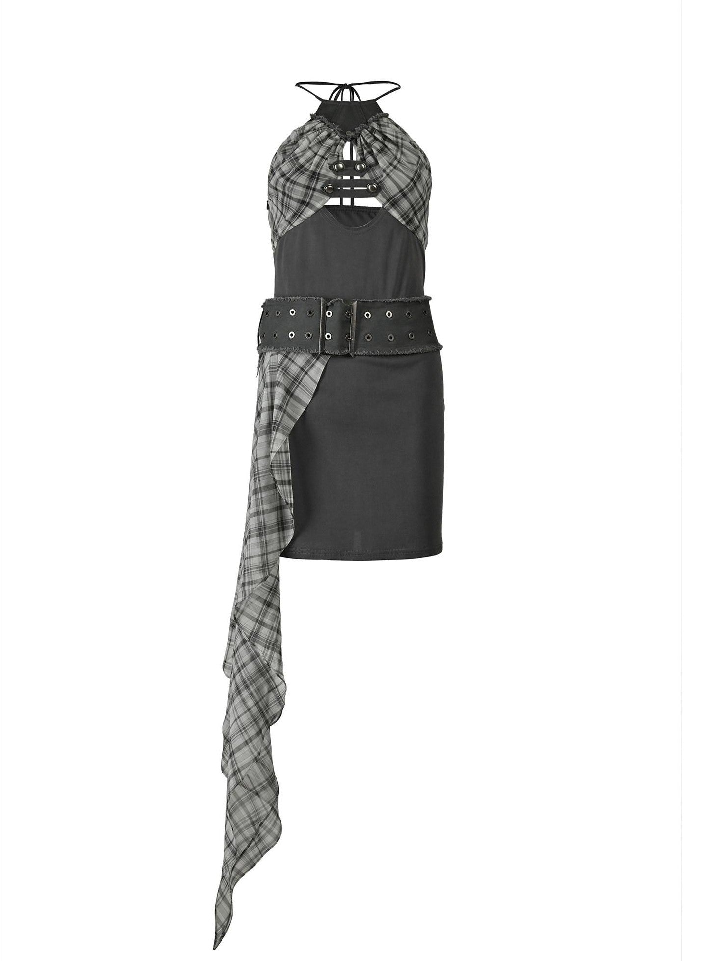NORTH NODE Printed Spliced Halter Neck Women&