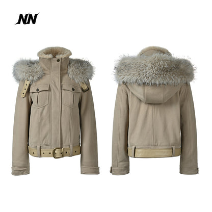 NORTH_NODE_Quilted_Faux_Fur_Trim_Hooded_Slim_Fit_Cotton_Women&