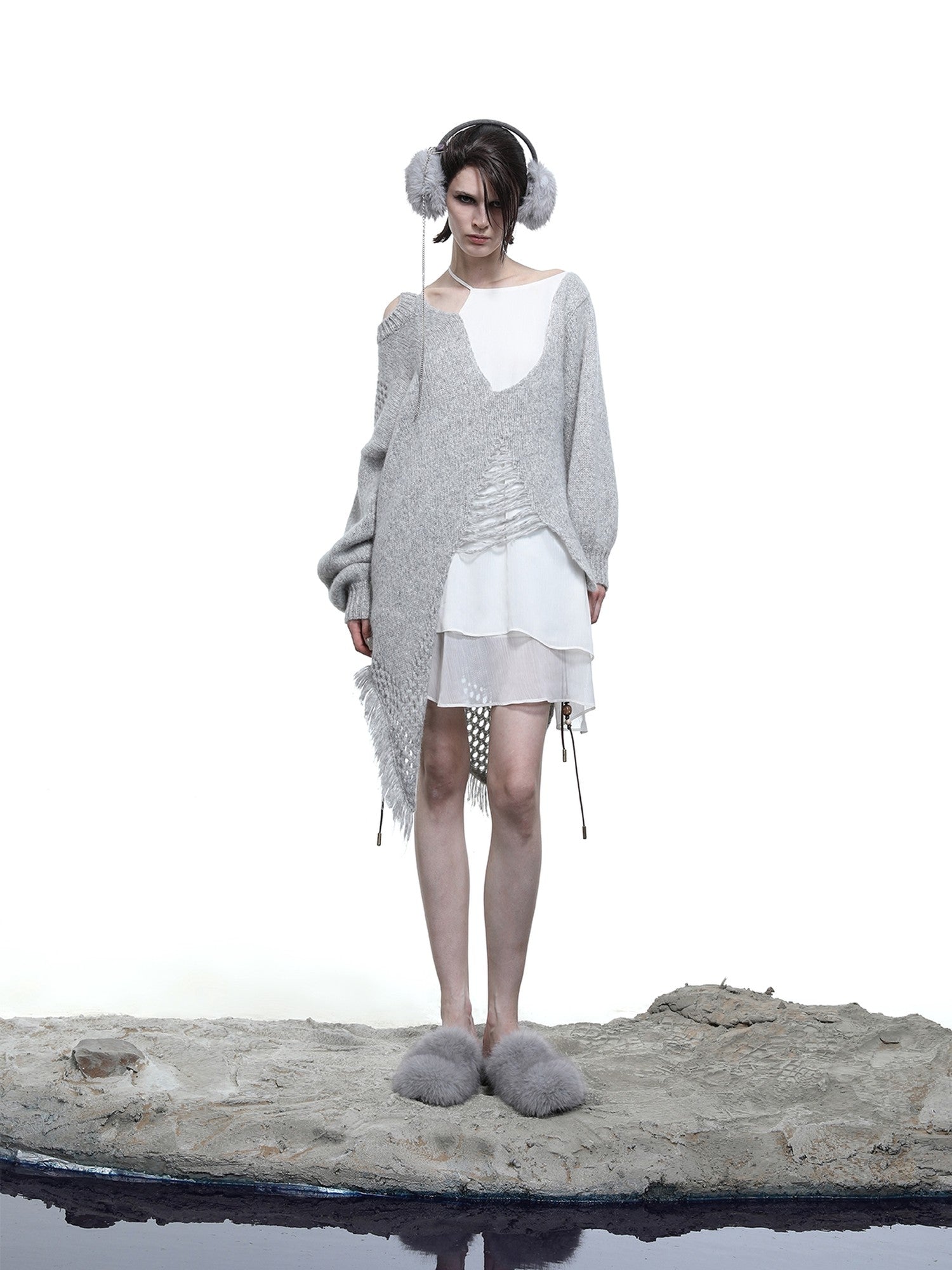 NORTH NODE Ring Shoulder Asymmetric Distressed Women&