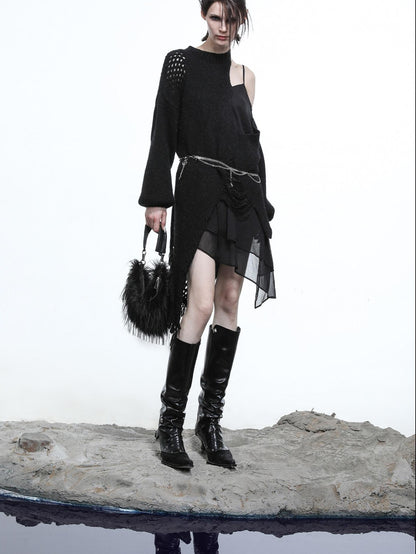 NORTH NODE Ring Shoulder Asymmetric Distressed Women&