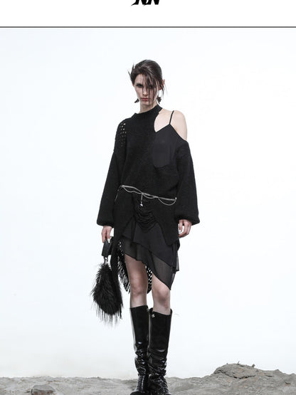 NORTH NODE Ring Shoulder Asymmetric Distressed Women&