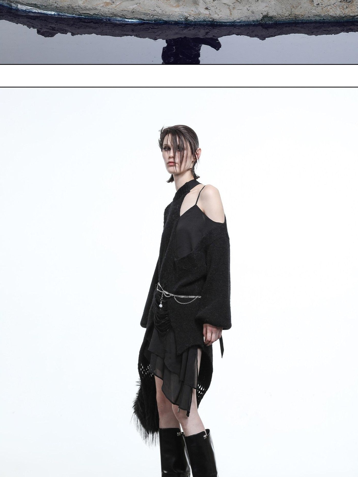 NORTH NODE Ring Shoulder Asymmetric Distressed Women&
