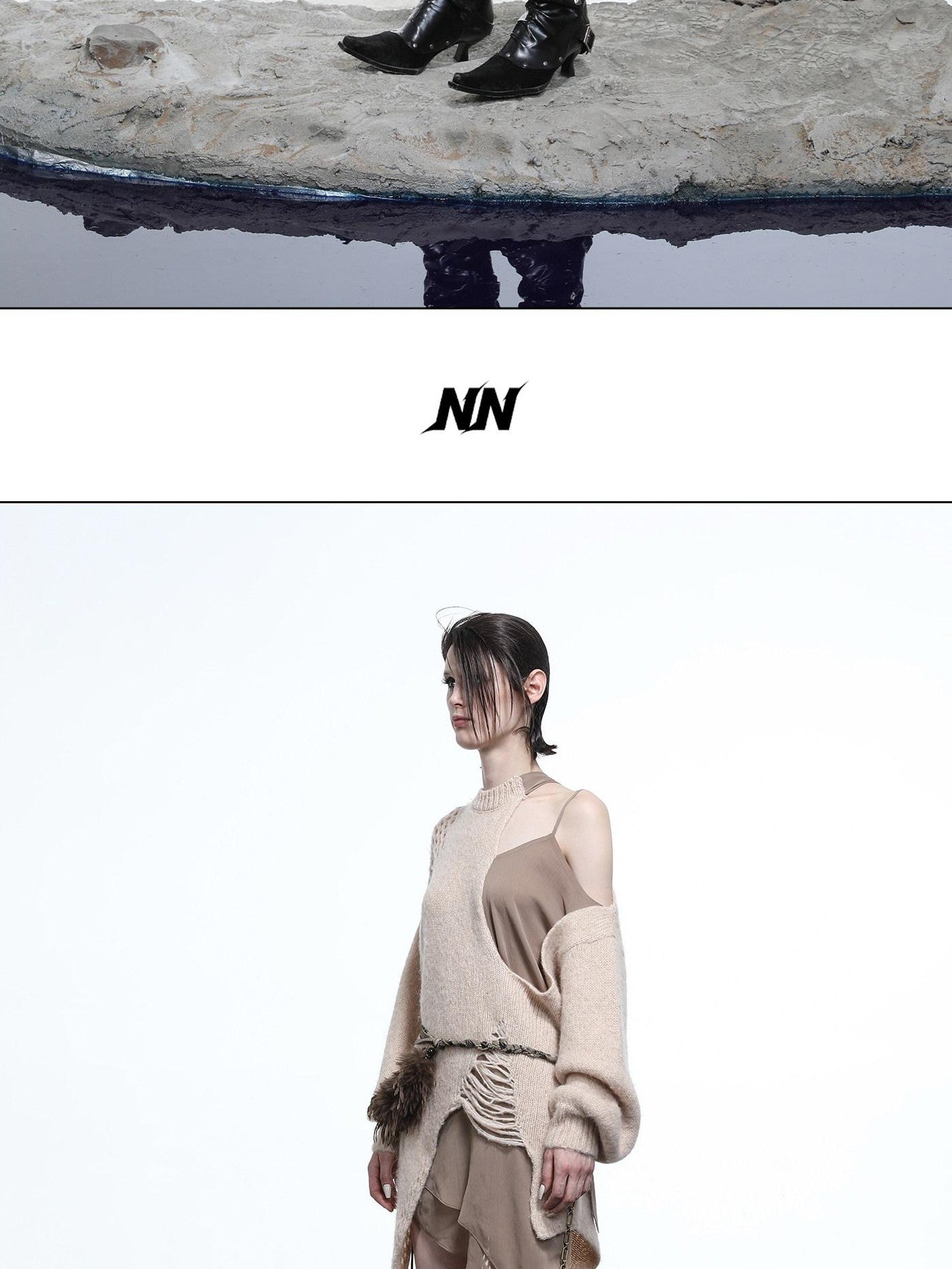 NORTH NODE Ring Shoulder Asymmetric Distressed Women&