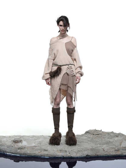 NORTH NODE Ring Shoulder Asymmetric Distressed Women&