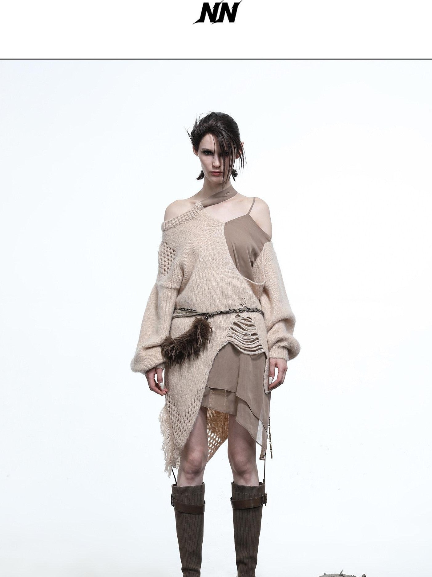 NORTH NODE Ring Shoulder Asymmetric Distressed Women&