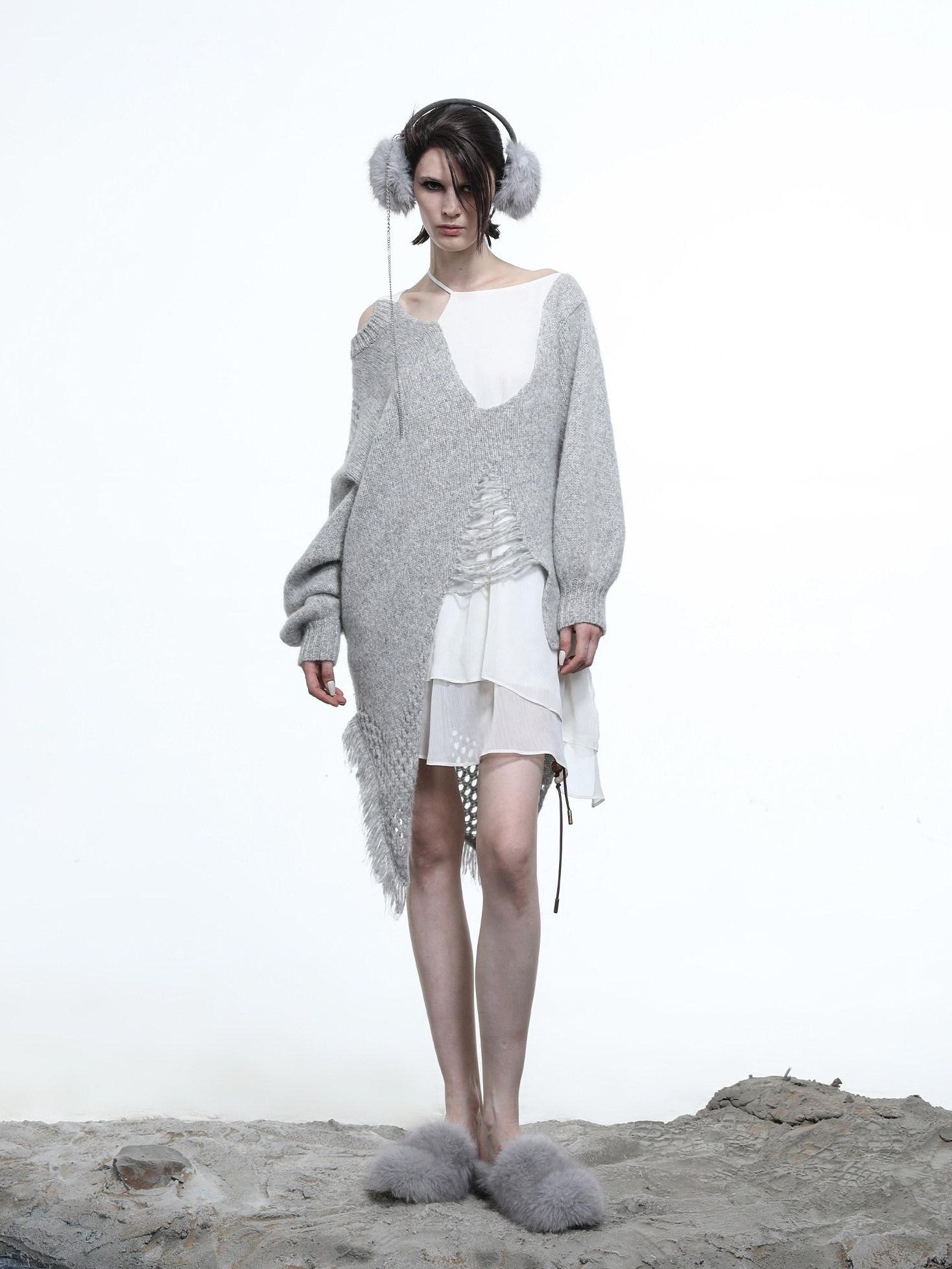 NORTH NODE Ring Shoulder Asymmetric Distressed Women&