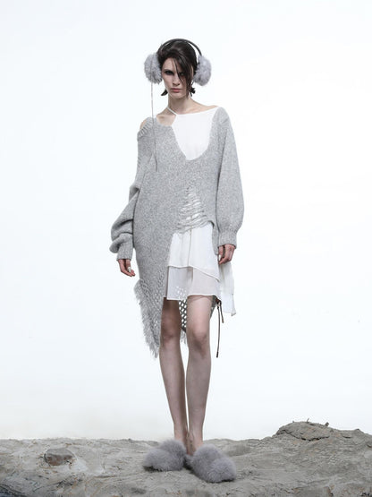 NORTH NODE Ring Shoulder Asymmetric Distressed Women&