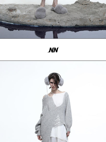 NORTH NODE Ring Shoulder Asymmetric Distressed Women&