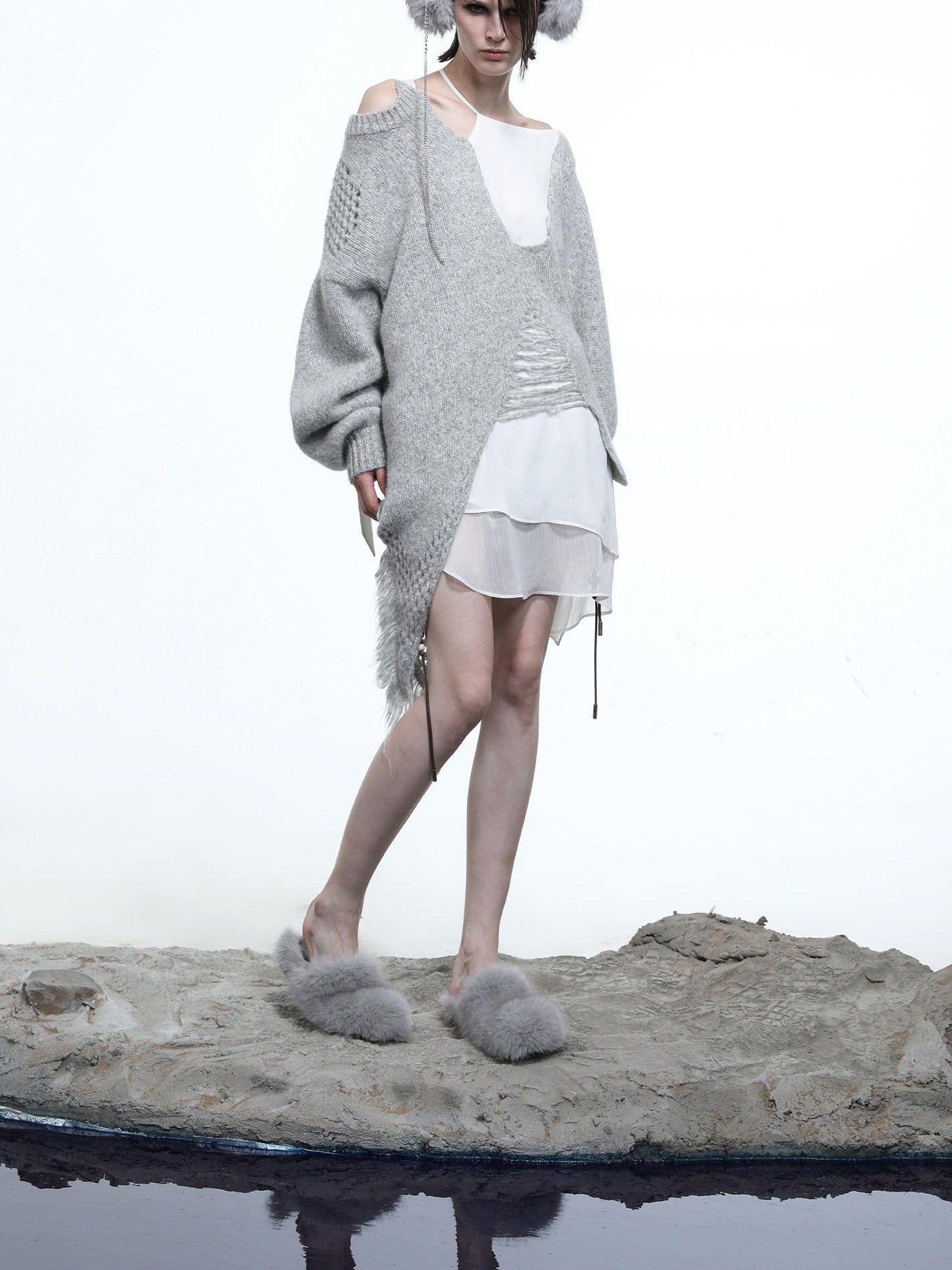 NORTH NODE Ring Shoulder Asymmetric Distressed Women&