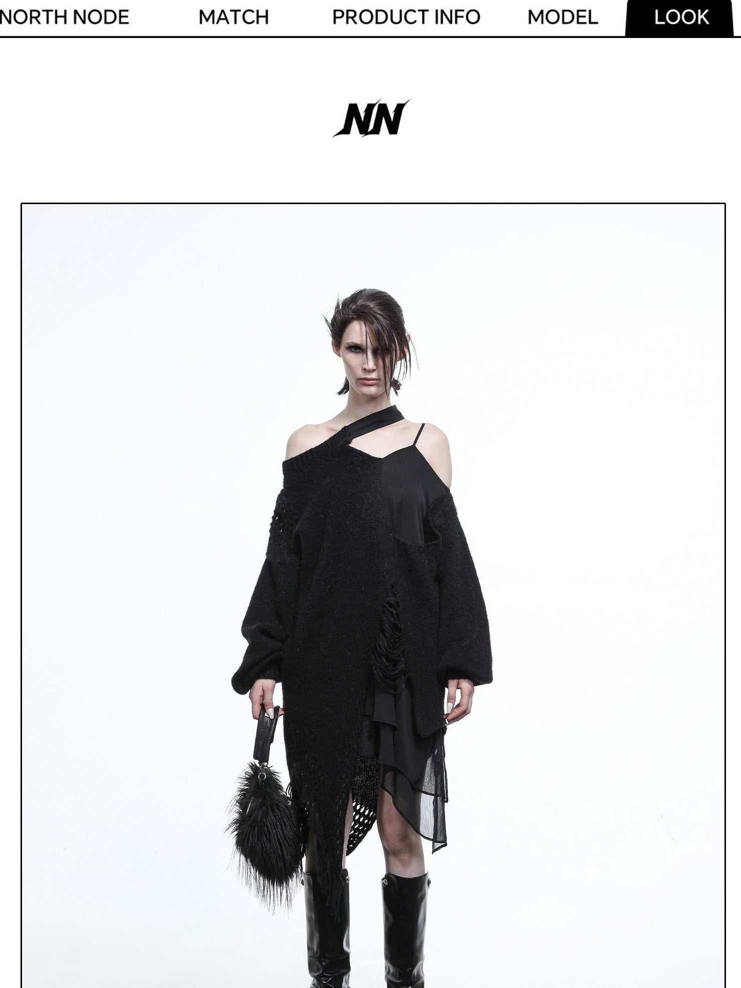 NORTH NODE Ring Shoulder Asymmetric Distressed Women&