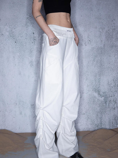 NORTH NODE Ripple Washed Double Waist Pleated Women&
