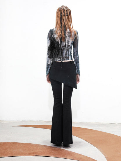 NORTH NODE Riveted Waist Belt Micro Flare Women&