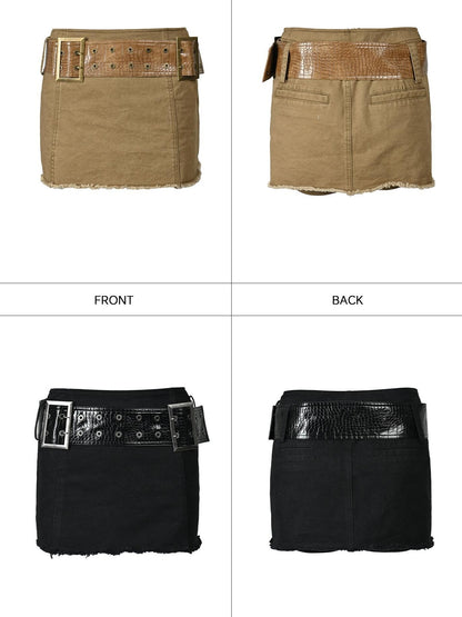 NORTH NODE Rock Mantle Washed Distressed Grunge Ultra Short Women&