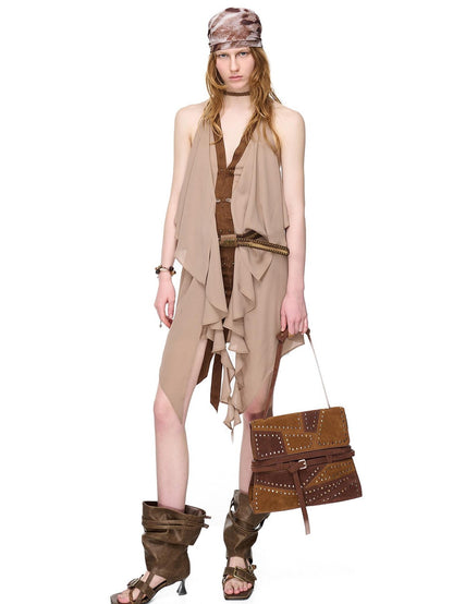 NORTH NODE Romantic Boho Ruffled Asymmetric Women&