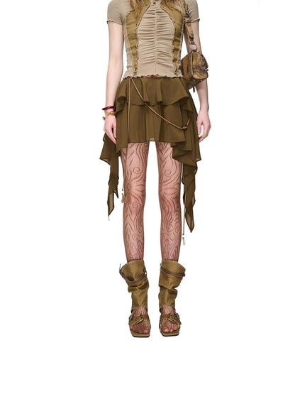 NORTH NODE Romantic Nomadic Asymmetrical Ruffle Women&