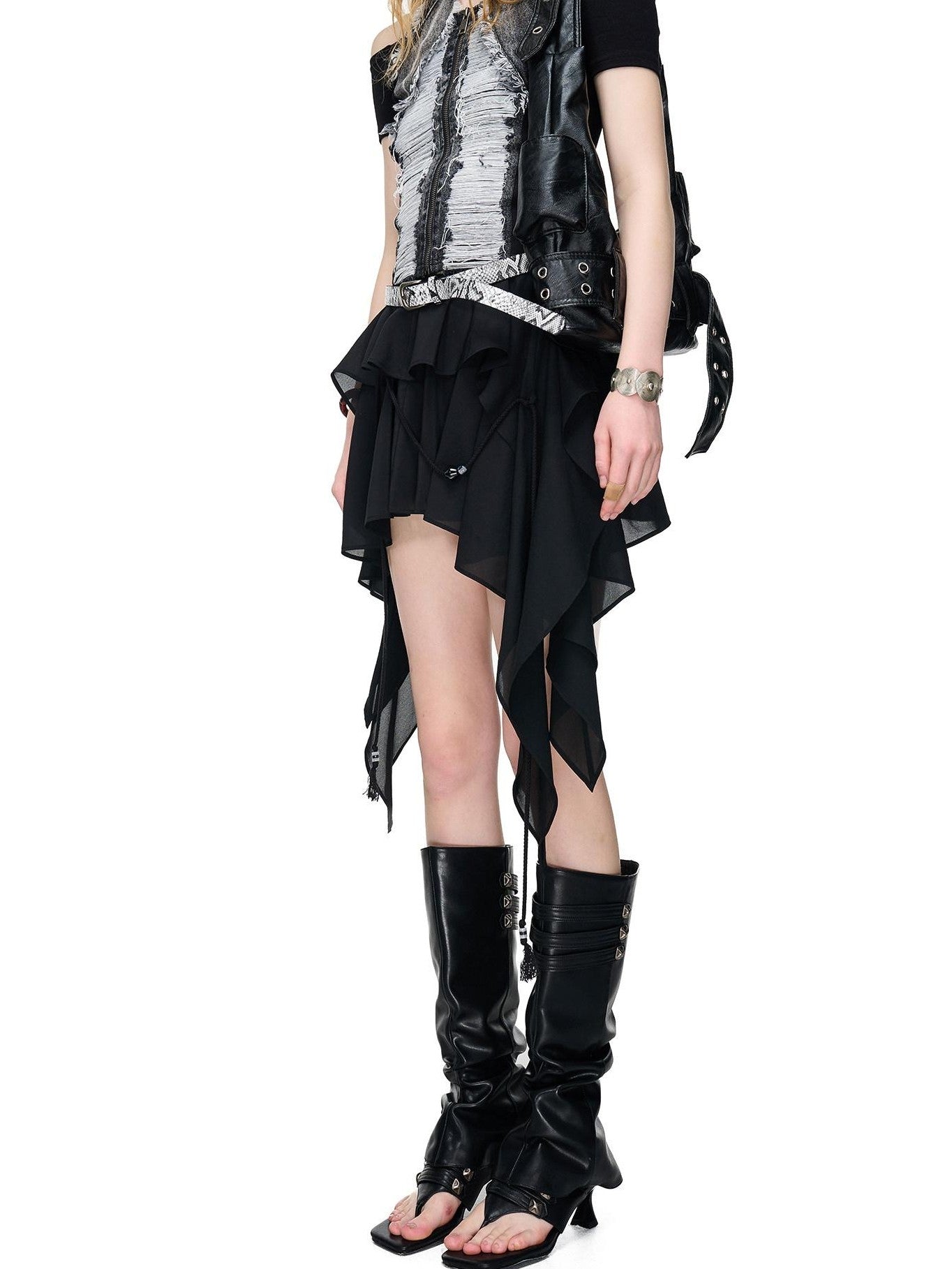NORTH NODE Romantic Nomadic Asymmetrical Ruffle Women&