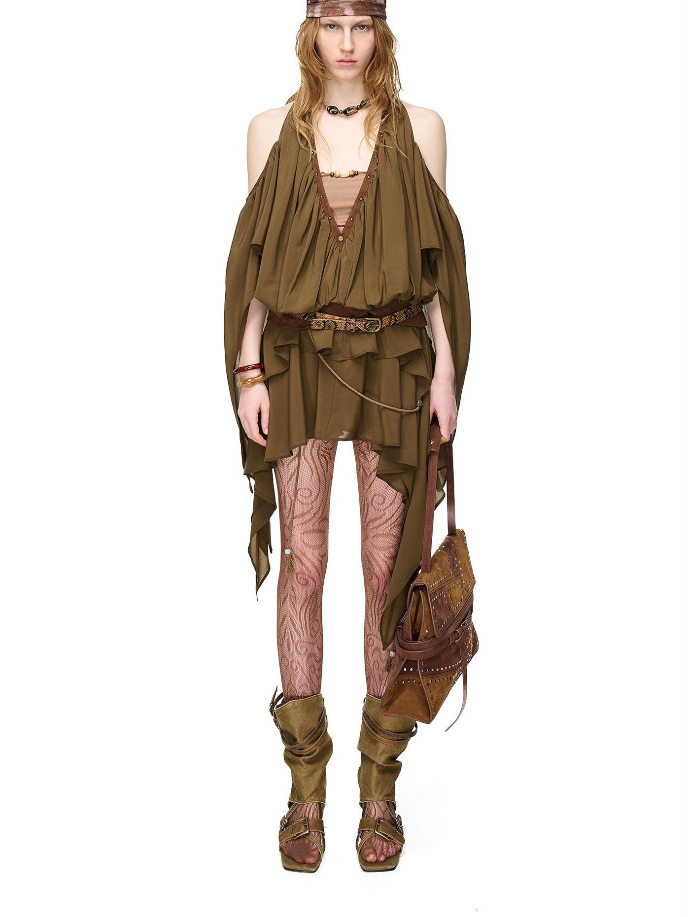 NORTH NODE Romantic Nomadic Asymmetrical Ruffle Women&