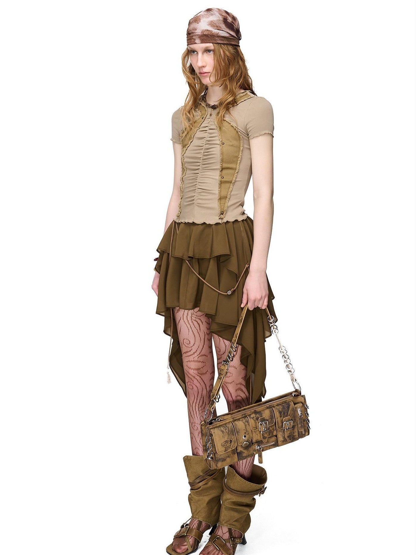 NORTH NODE Romantic Nomadic Asymmetrical Ruffle Women&