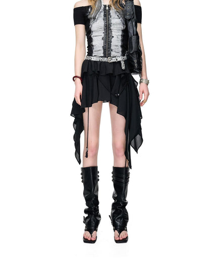 NORTH NODE Romantic Nomadic Asymmetrical Ruffle Women&