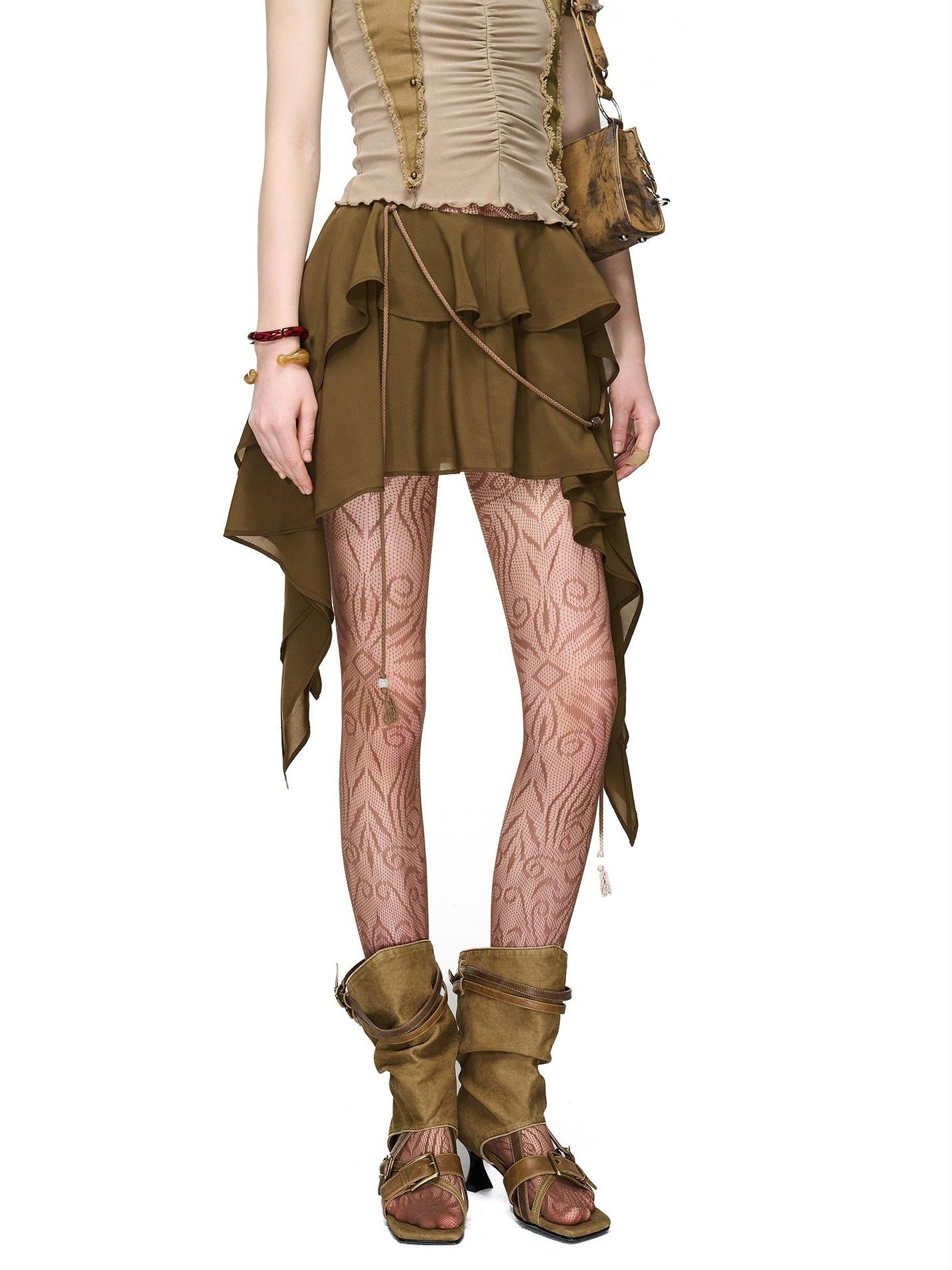 NORTH NODE Romantic Nomadic Asymmetrical Ruffle Women&