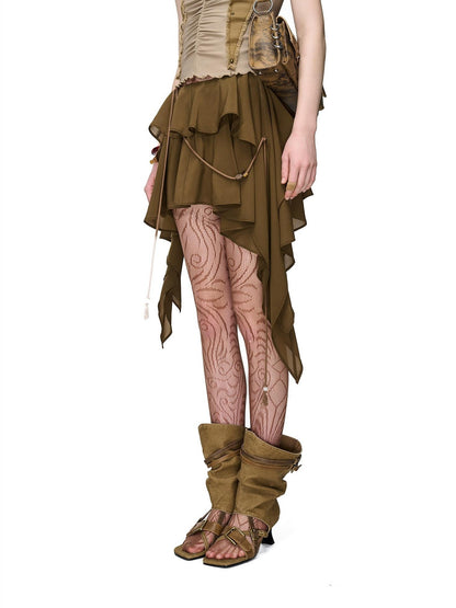 NORTH NODE Romantic Nomadic Asymmetrical Ruffle Women&