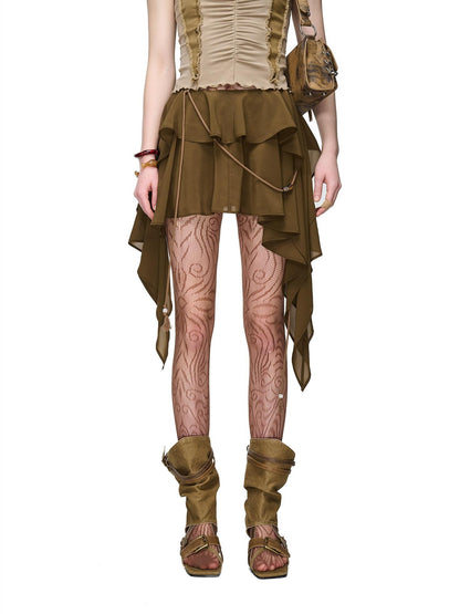 NORTH NODE Romantic Nomadic Asymmetrical Ruffle Women&