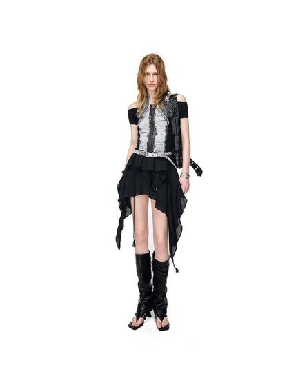 NORTH NODE Romantic Nomadic Asymmetrical Ruffle Women&