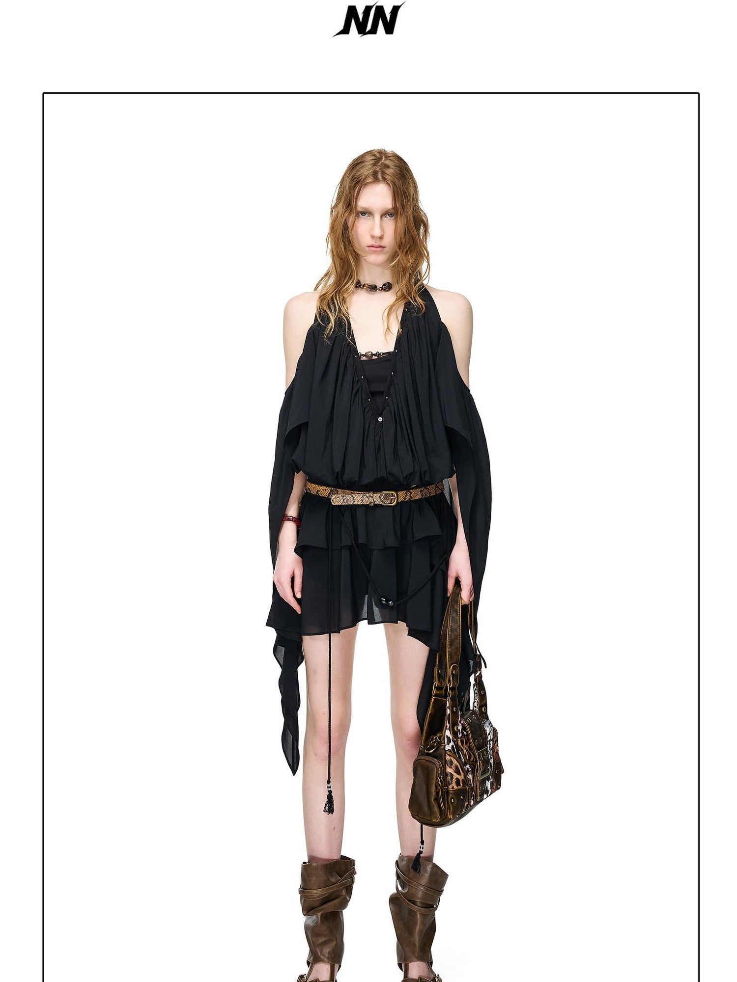 NORTH NODE Romantic Nomadic Asymmetrical Ruffle Women&
