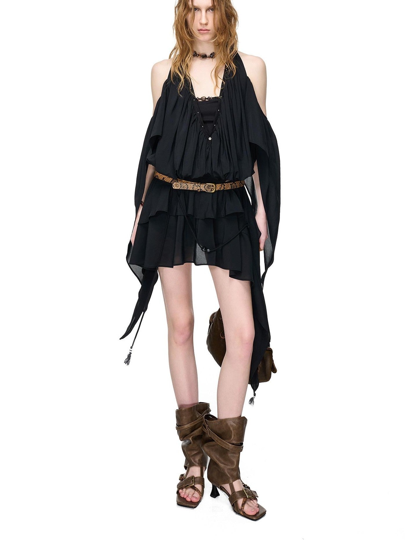 NORTH NODE Romantic Nomadic Asymmetrical Ruffle Women&