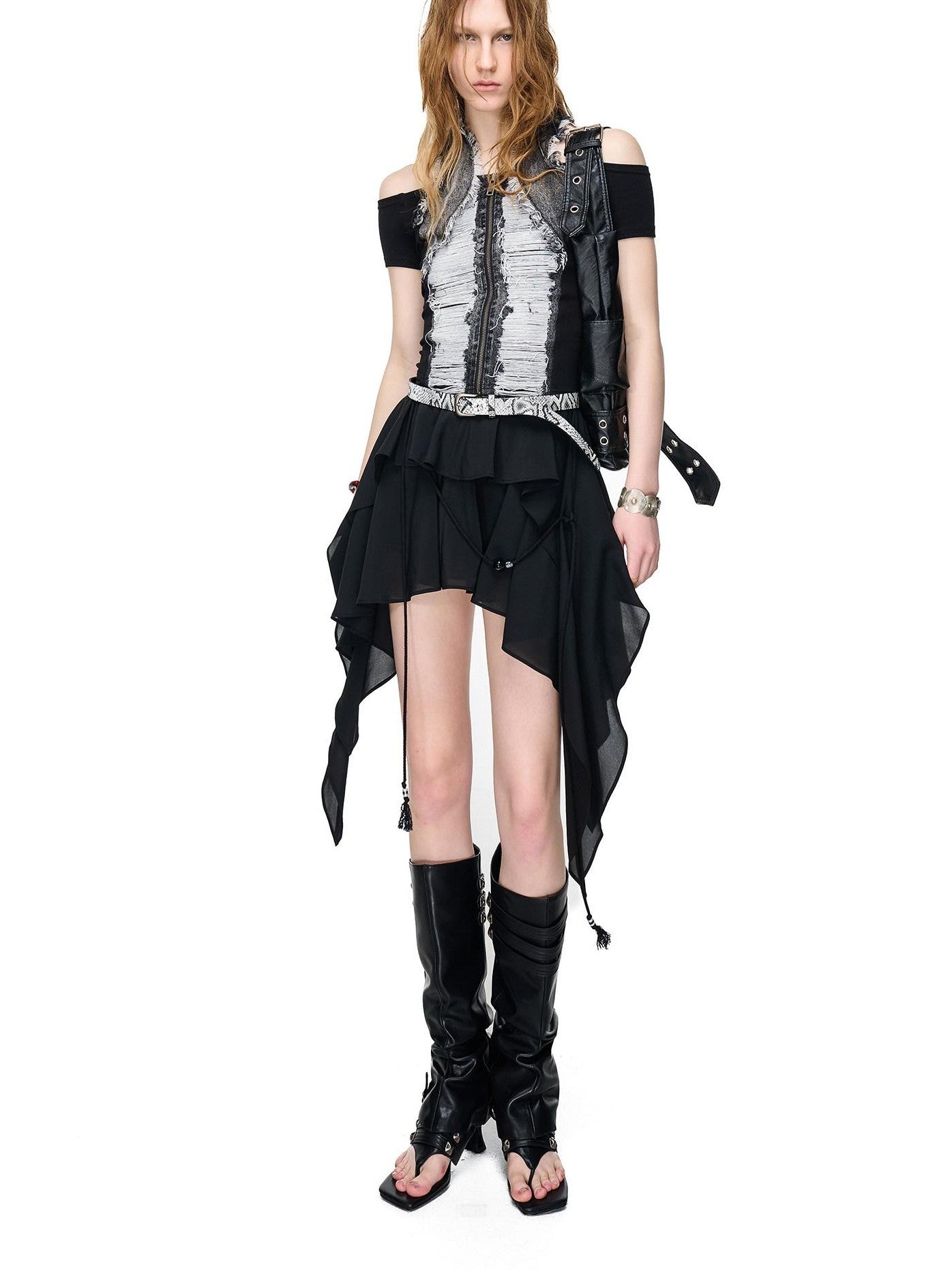 NORTH NODE Romantic Nomadic Asymmetrical Ruffle Women&
