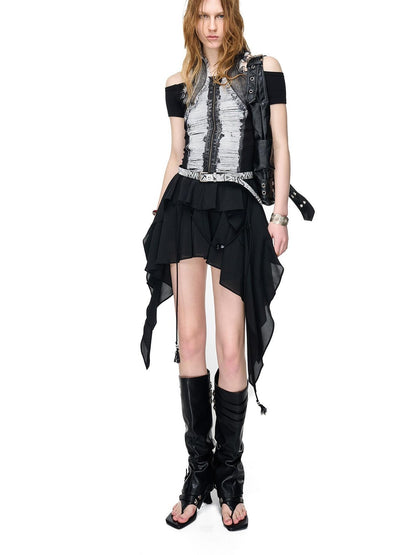 NORTH NODE Romantic Nomadic Asymmetrical Ruffle Women&
