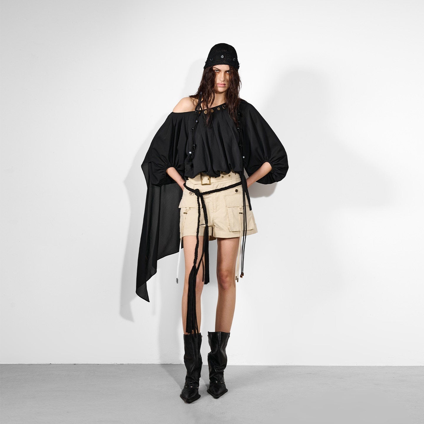 NORTH_NODE_Ruched_Beaded_Puff_Sleeves_Off_Shoulder_Asymmetrical_Women&