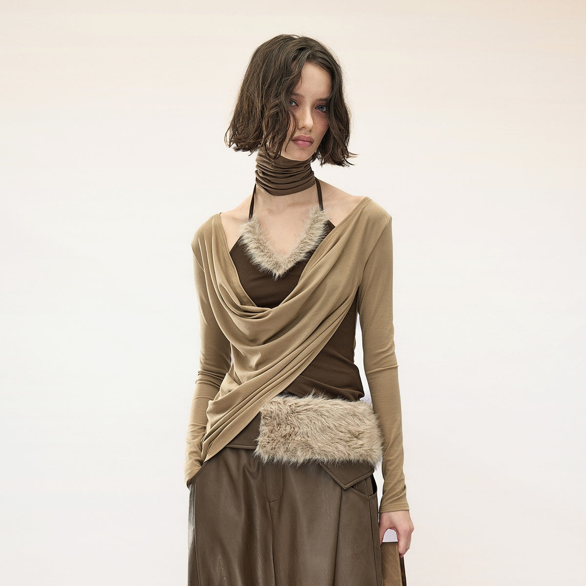 NORTH_NODE_Ruched_Draped_Cowl_Neck_Asymmetric_Slim_Fit_Lyocell_Women&