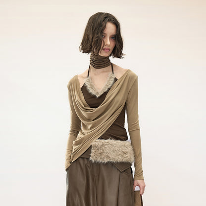 NORTH_NODE_Ruched_Draped_Cowl_Neck_Asymmetric_Slim_Fit_Lyocell_Women&