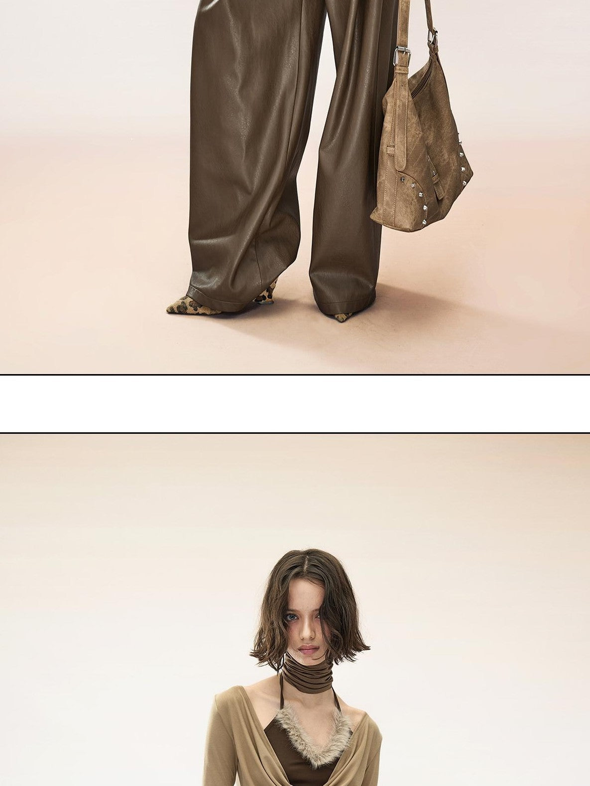 NORTH NODE Ruched Draped Cowl Neck Asymmetric Slim Fit Lyocell Women&
