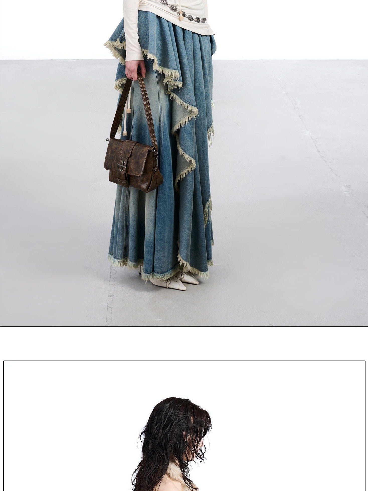 NORTH NODE Ruched Fur Collar Asymmetrical Shoulder Women&