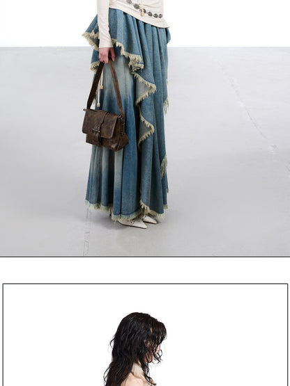 NORTH NODE Ruched Fur Collar Asymmetrical Shoulder Women&