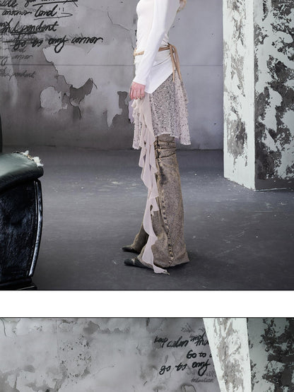 NORTH NODE Ruched Fur Collar Asymmetrical Shoulder Women&