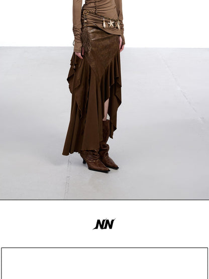 NORTH NODE Ruched Fur Collar Asymmetrical Shoulder Women&