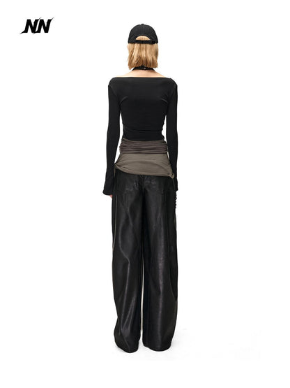 NORTH NODE Ruched Halterneck Asymmetric Panelled Women&