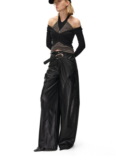 NORTH NODE Ruched Halterneck Asymmetric Panelled Women&