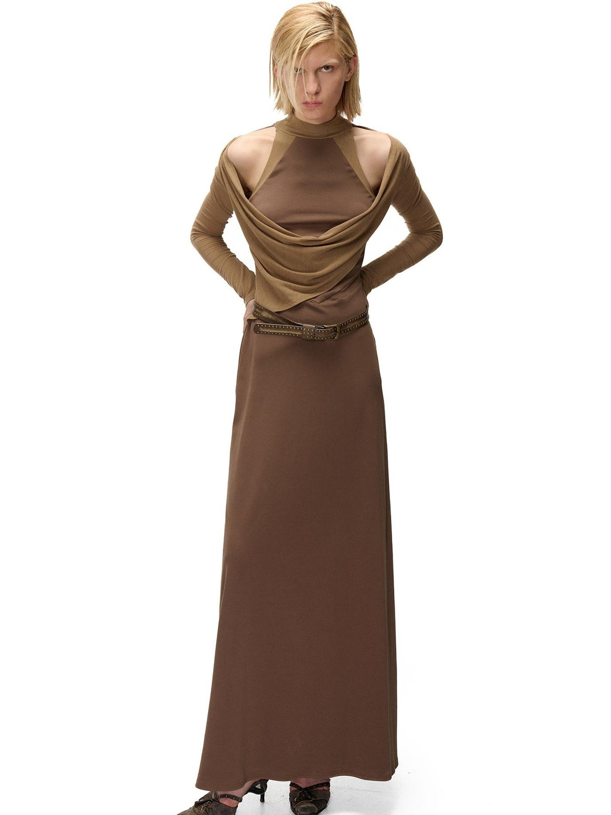 NORTH NODE Ruched Spliced High Stretch Slim Fit Women&