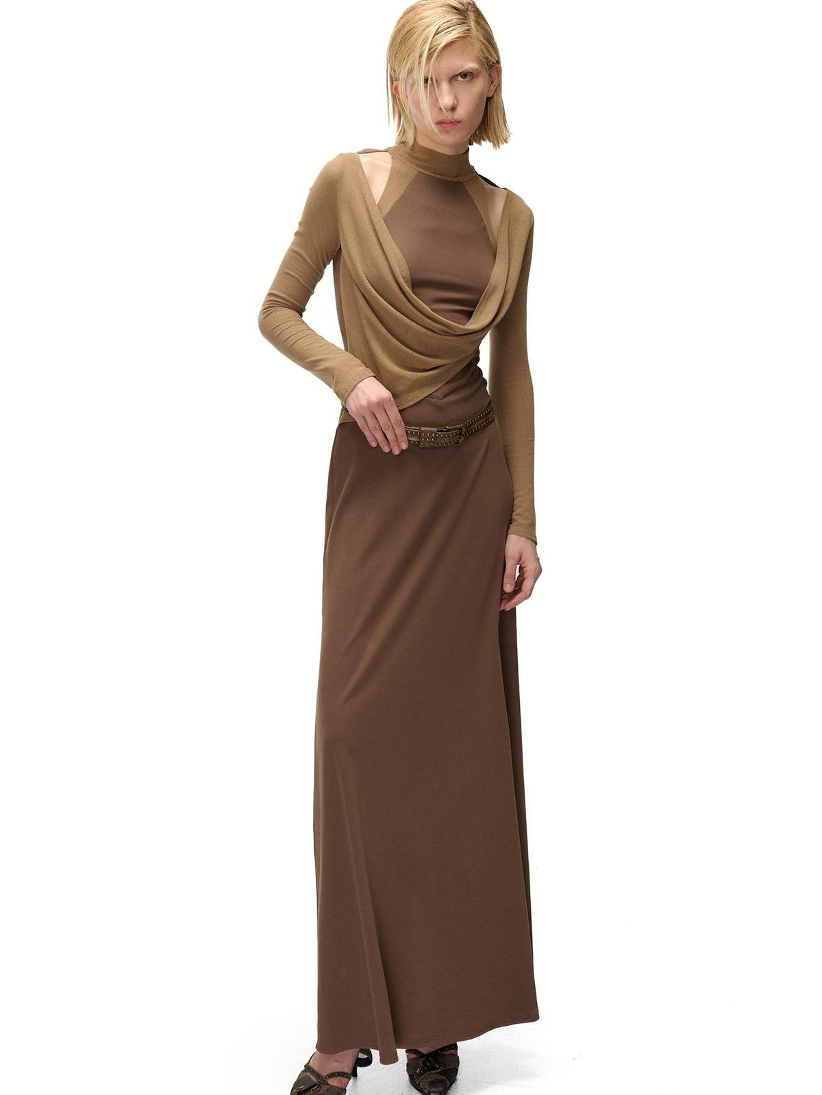 NORTH NODE Ruched Spliced High Stretch Slim Fit Women&